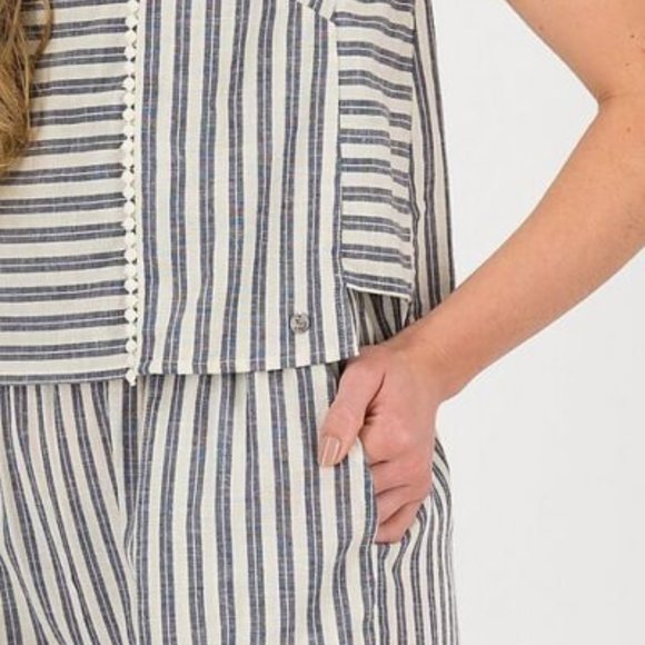 Old Khaki Womens Tully Linen PlaysuitStriped Romper XL - Picture 4 of 5